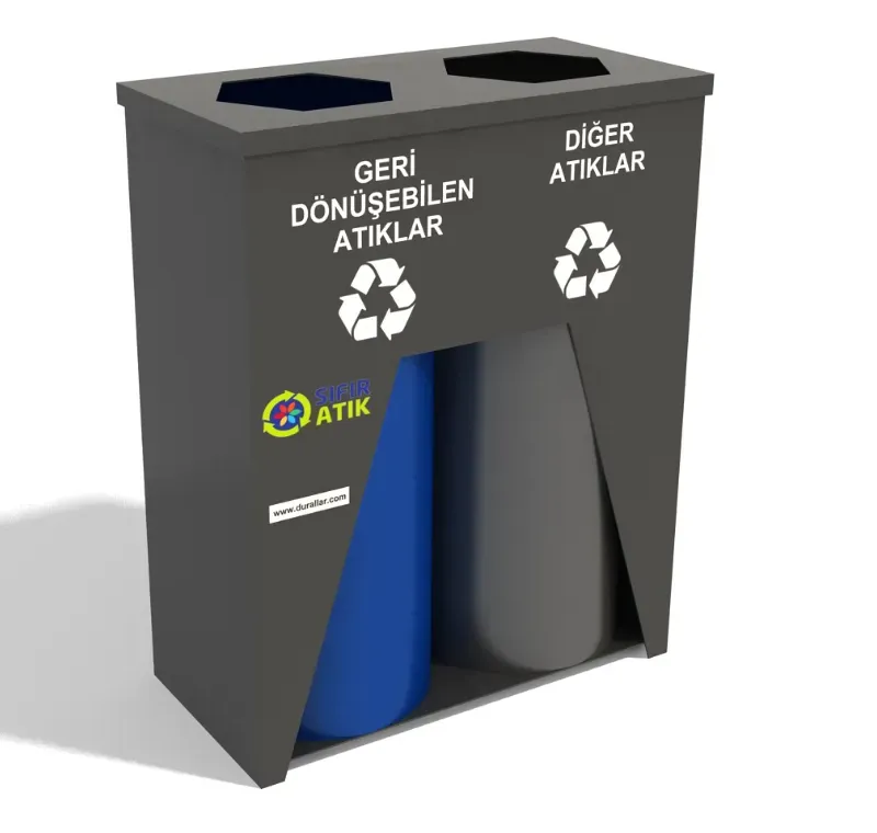 2 li Geri Dönüşüm Çöp Kutuları -GDK-2077