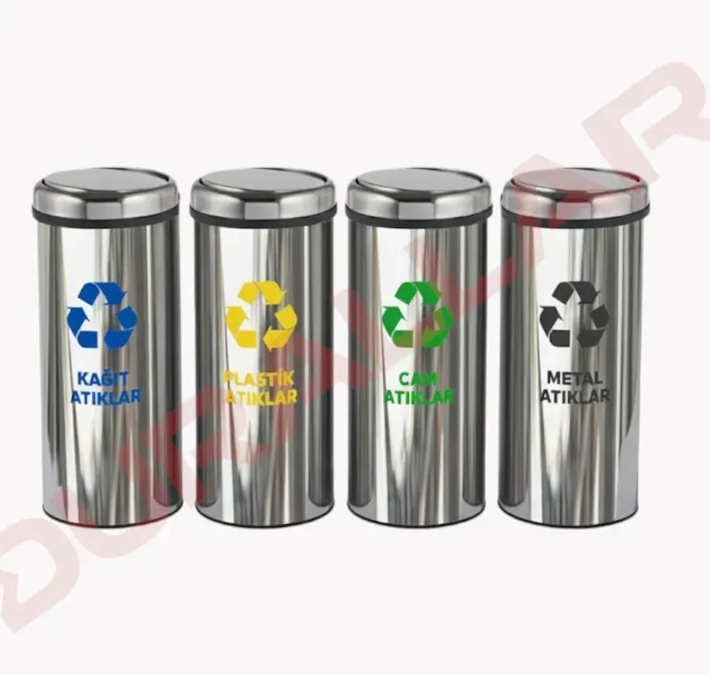 4 lü Döner Kapaklı Geri Dönüşüm Kutusu -GDK-4012