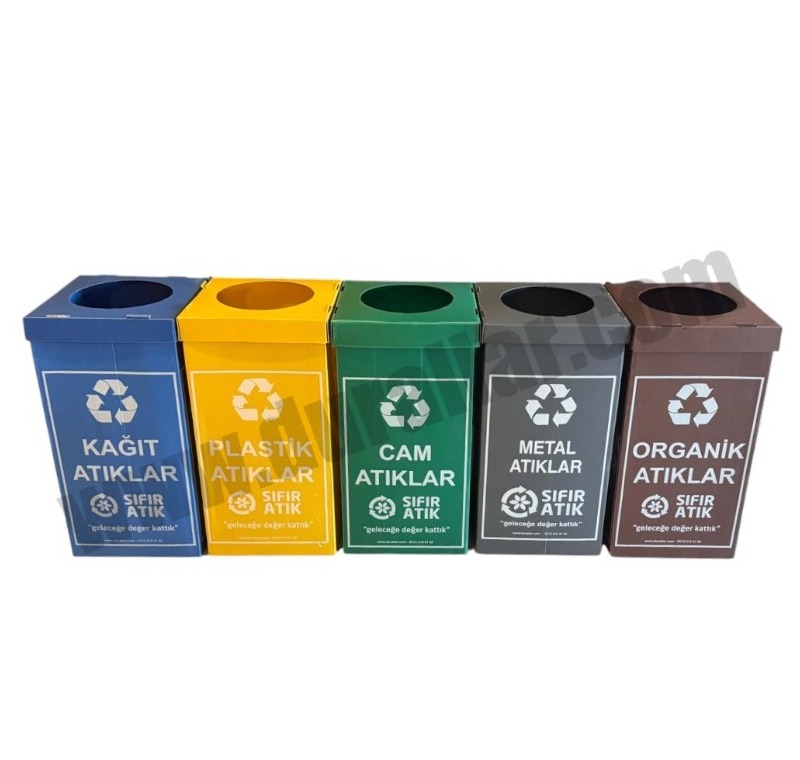 5 li PP Geri Dönüşüm Kutuları -PP Sıfır Atık Kolisi