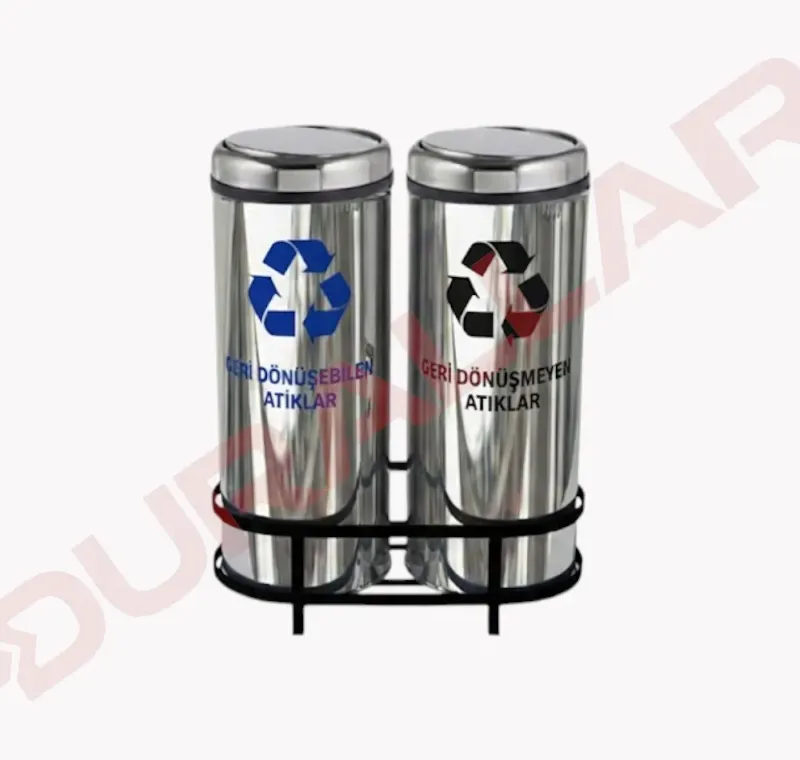 Döner Kapaklı 2 li Geri Dönüşüm Kovası -GDK-2013